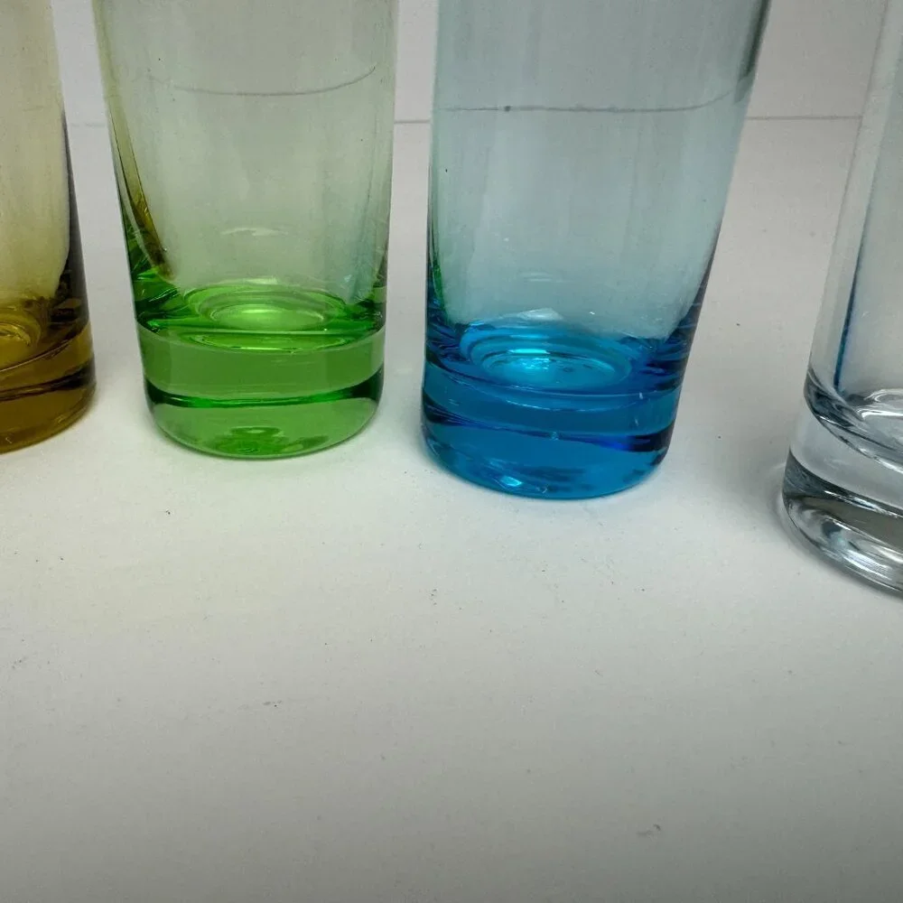Vintage Set of 6  Shot Glasses Multi Colors 4.25